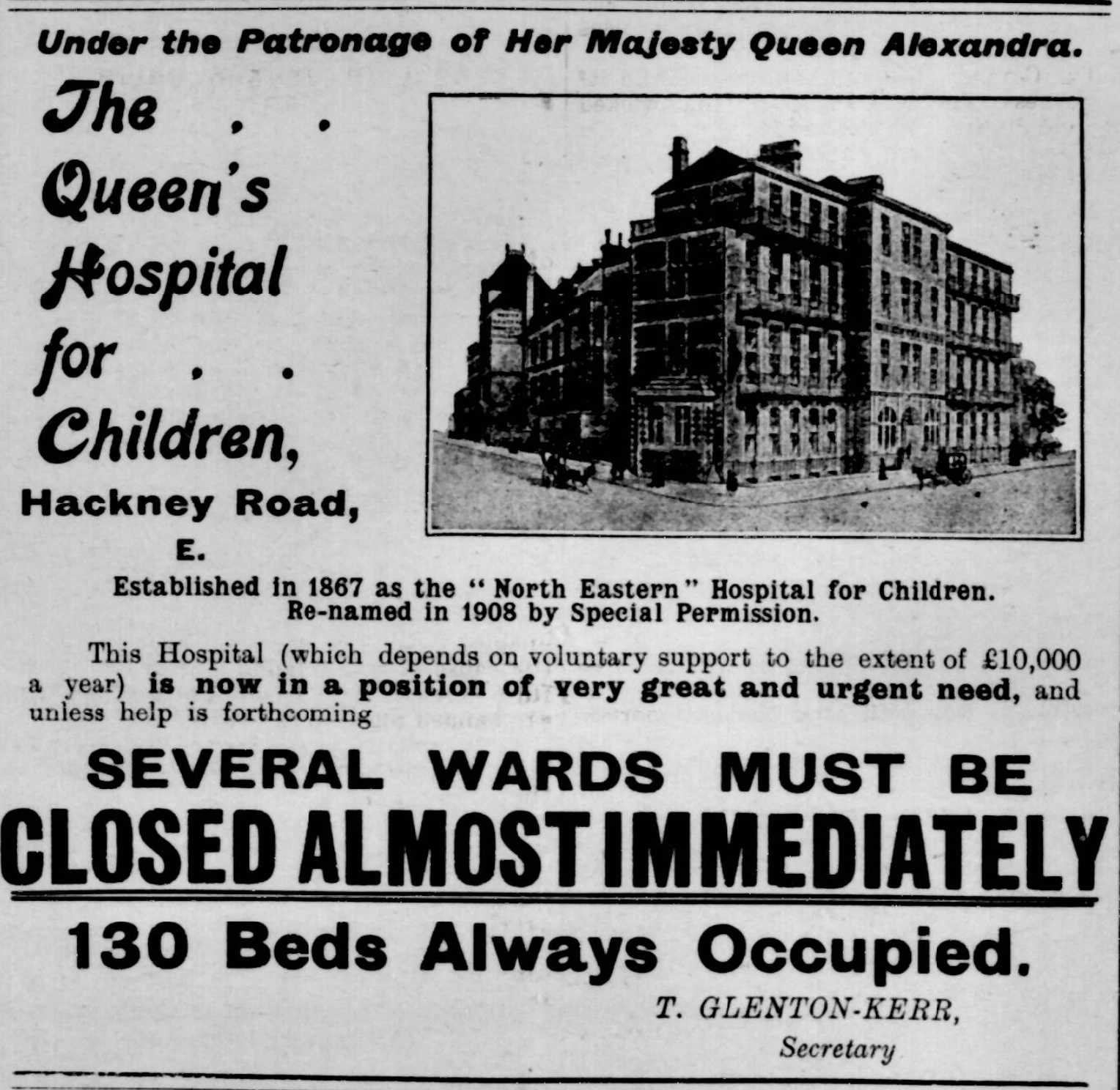 1907 appeal for funds